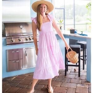 HILL HOUSE HOME Ellie Nap Dress Pink Gingham S Midi